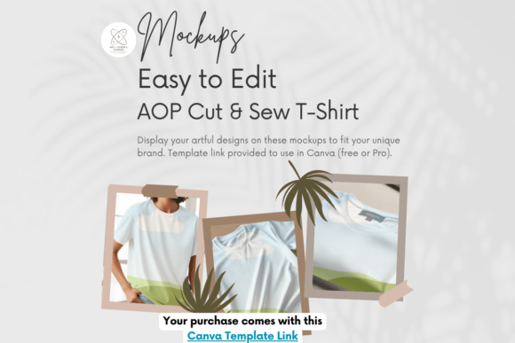 AOP T-Shirt Mockup for Canva Printify Graphics