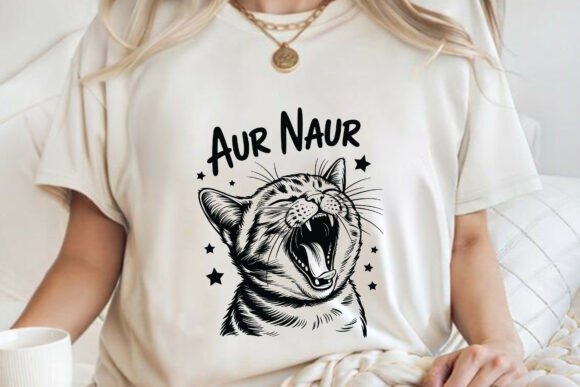 Aur Naur Cute Cat Lover Shirt SVG PNG Graphics for T-Shirt Designs