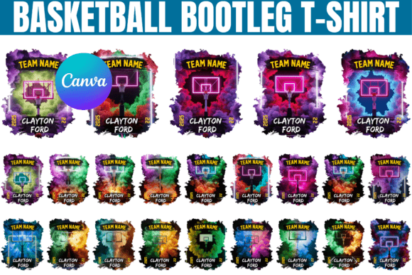 Basketball Bootleg Graphics for Canva