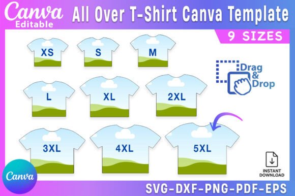Canva Graphics for All Over T-Shirt Bundle