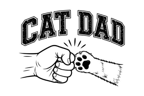 Cat Dad Paw Fist SVG: Graphics for T-Shirt Designs