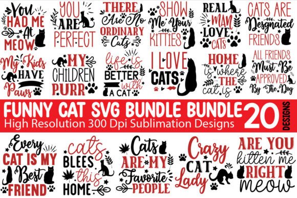 Cat SVG Bundle for T-Shirt Designs & Graphics