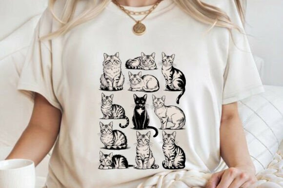 Cats 90s Vintage Tshirt Aesthetics SVG: Graphics for T-Shirt Designs