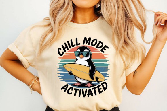 Chill Mode Penguin Graphics for T-Shirt Designs