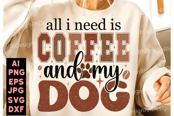 Coffee & Dog Graphics for T-Shirt Designs