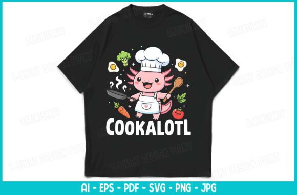 Cute Chef Axolotl Graphics for T-Shirt Designs