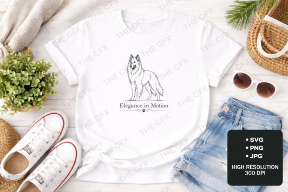Elegance in Motion German Shepherd SVG for Graphics and T-Shirt Designs