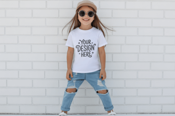 Graphics for Product Mockups: Kids Gildan 5000B T-shirt Mockup 6