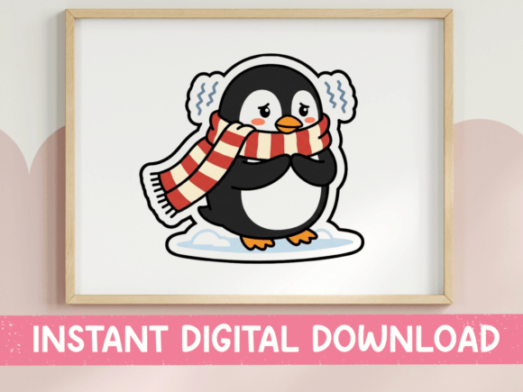Grumpy Penguin Sticker: Graphics for T-Shirt Designs