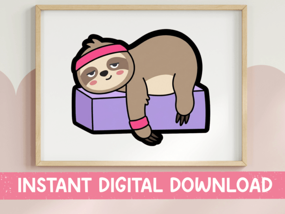Lazy Sloth Yoga Sticker: Graphics for T-Shirt Designs