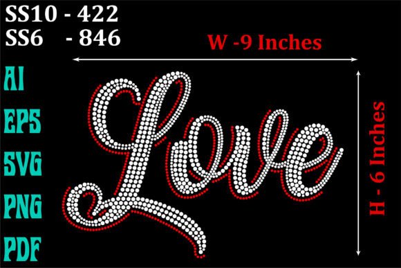 Love Rhinestones Template: Graphics for T-Shirt Designs