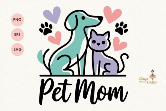 Pet Mom Clipart: Graphics for T-Shirt Designs