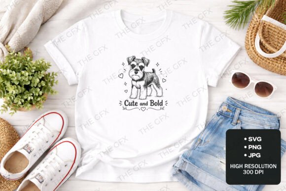 Review: Schnauzer Dog Cute and Bold Line Art Tee