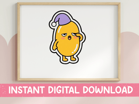 Sleepy Kawaii Bean Character Sticker: A Designer’s Review
